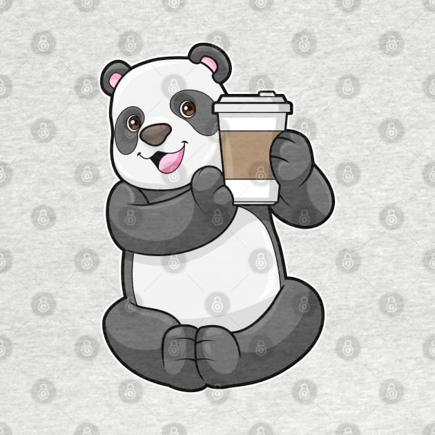 Panda with Coffee to go by Markus Schnabel